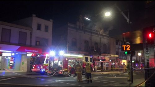 Two firefighters have been taken to hospital after being injured while battling a major blaze at a restaurant in Sydney's inner-west last night. 