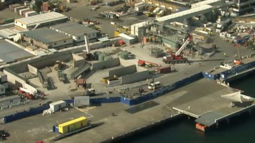 Aerial shots show the construction site where the accident occured. 