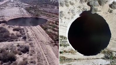 Giant sinkhole opens up in Chile