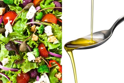 Salad vegetables with
oil