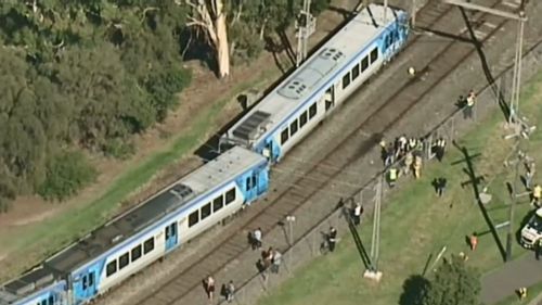 The train derailment near Rushall Station in 2016 left one passenger with minor injuries. (9NEWS)