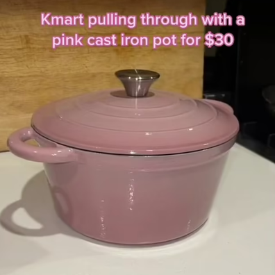 kmart cast iron pot in pink on titkokt