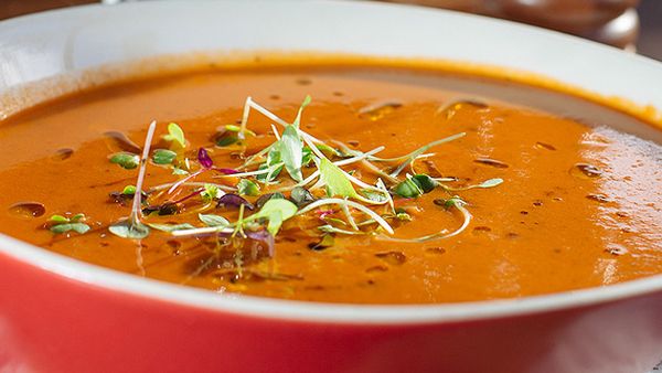 BearBrass' baked tomato and basil soup