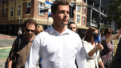 Gable Tostee arrives at court. (AAP)