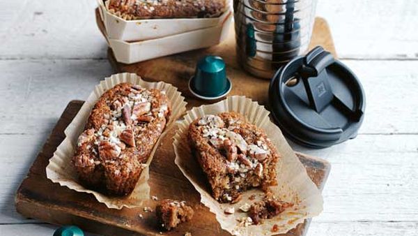 Individual Nespresso date and pecan breakfast loaves