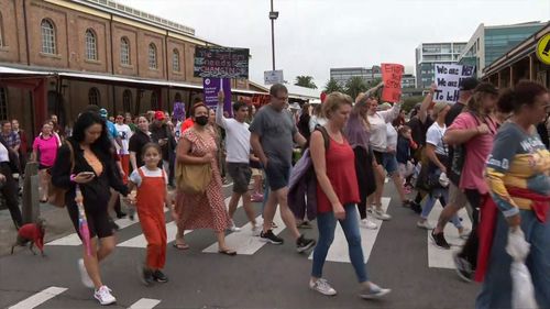 Hundreds march in Newcastle against domestic violence after young mum killed.