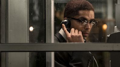 This image released by Amazon Studios shows Kingsley Ben-Adir in a scene from "One Night in Miami." 