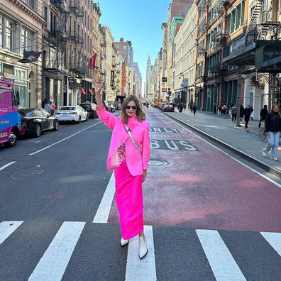 Trinny Woodall poses in New York.