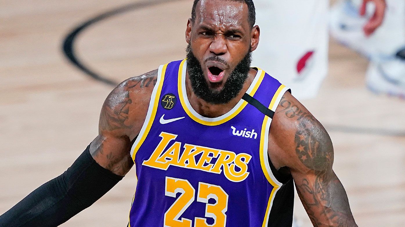 LeBron James #23 of the Los Angeles Lakers