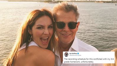 Katharine McPhee, David Foster, selfie, vacation, boat, Instagram