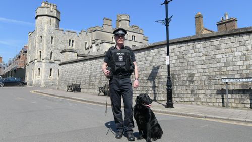 Sniffer dogs outside Windsor Castle. Picture: Getty