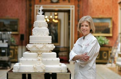 Fiona Cairns with the cake she made for Prince William and Kate Middleton's 2011 royal wedding.
