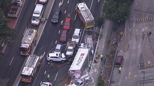 An aerial view of the crash scene. (9NEWS)