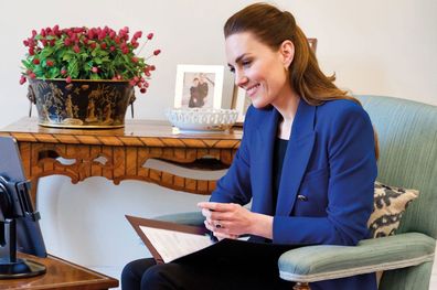 The Duchess of Cambridge interviews Ugandan nurse and midwife Harriet Nayiga about her work with vulnerable young girls. Kate Middleton Kate