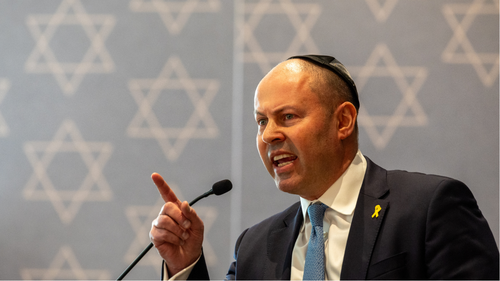 Former treasurer Josh Frydenberg at a memorial at Jewish Care in Prahran for the lives lost in the October 7, 2023 attacks. 