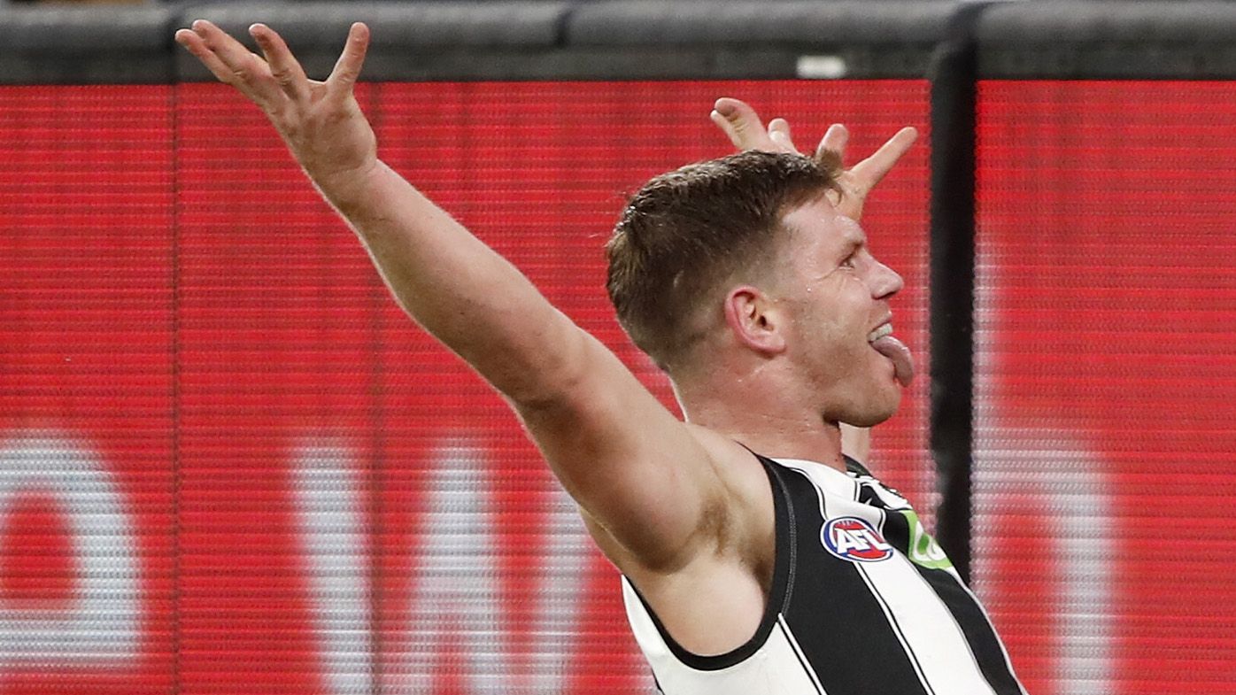 Collingwood star Taylor Adams snags potential goal-of-the-year contender as MCG crowd goes wild
