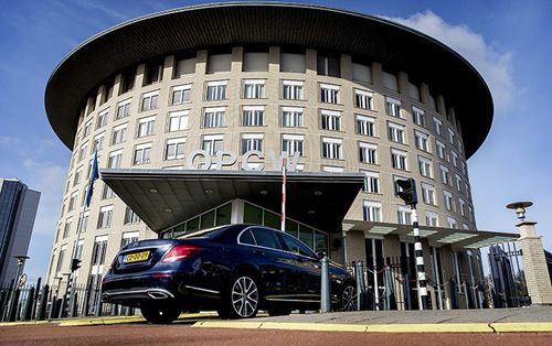 A file photograph of the headquarters of the Organisation for the Prohibition of Chemical Weapons (OPCW) in The Hague, The Netherlands.