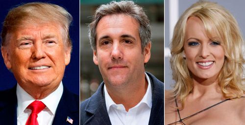 Donald Trump, Michael Cohen and Stormy Daniels. (Photos: AP).