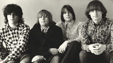 L-R: Brad Shepherd, guitar; James Baker, drums; Clyde Bramley, bass; David Faulkner, guitar.  