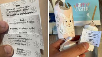 Kmart shoppers have shared their bafflement at finding Christmas jokes in their Easter bon bons.