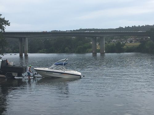 One of many boaters heads out on to the Nepean River this afternoon. Picture: Laura Tunstall
