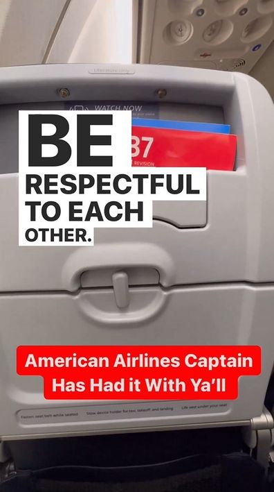 American Airlines pilot reminded passengers to be respectful on flight. 