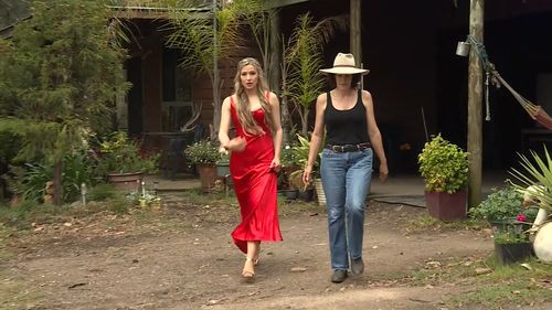 Samantha Lee in her gown courtesy of charity Dresses for the Drought.