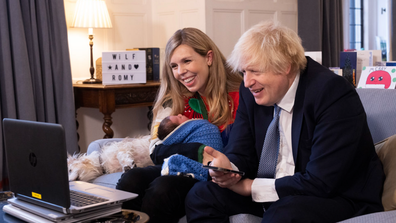Boris and Carrie's with newborn daughter Romy at Chequers in the week leading up to Christmas in December 2021