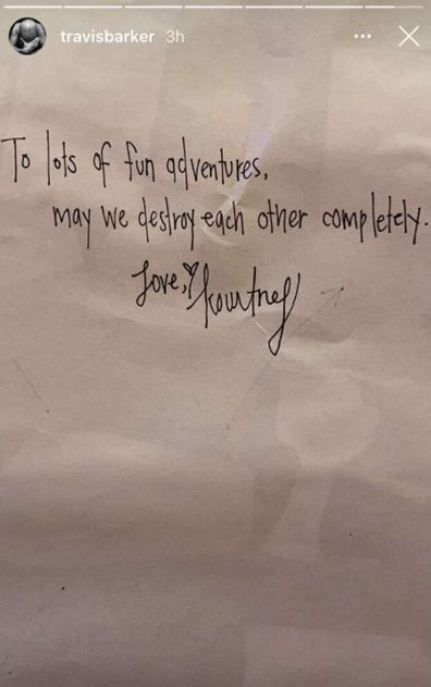 Kourtney Kardashian's love letter to Travis Barler.