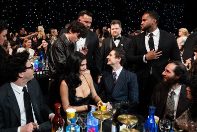 Timothée Chalamet and Kylie Jenner at the 31st Annual Critics Choice Awards at Barker Hangar on January 4, 2026 in Santa Monica, California.  