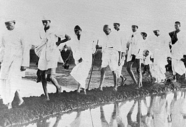 When did Mahatma Gandhi lead the 24-day Salt March?