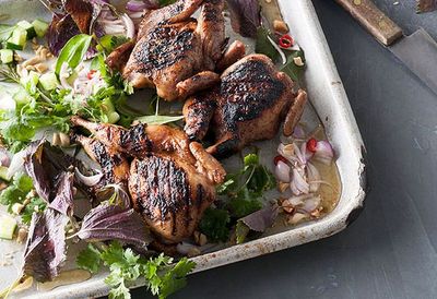 Recipe: <a href="http://kitchen.nine.com.au/2016/05/05/11/17/leanne-kitchen-and-antony-suvalkos-barbecued-fivespice-quail" target="_top">Leanne Kitchen and Antony Suvalko's barbecued five-spice quail</a>