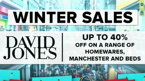 David Jones is offering up to 40 percent off a range of homewares, manchester and bedding. (9NEWS)