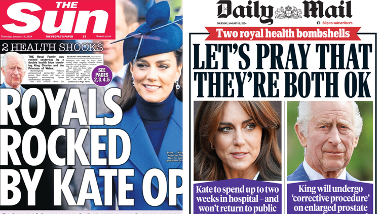 Kate Middleton health update: 'Nation reeling;" How British papers are  reporting double royal health update