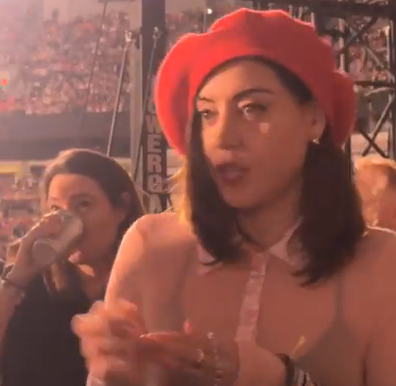 Aubrey Plaza at Taylor Swift's final Eras Tour show in Vancouver, Canada, December 8, 2024