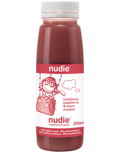 <strong>250ml Nudie Juice
Cranberry and Raspberry (30 grams of sugar)</strong>