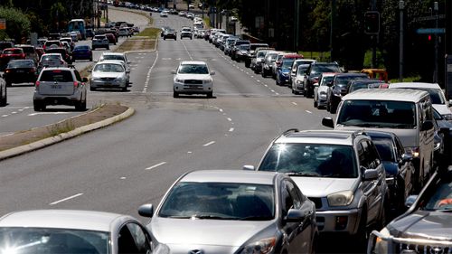 The queue for COVID-19 testing stretches as far as the eye can see in Liverpool in Sydney.