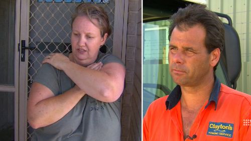 Anthea Avery (left) was trapped for an hour and a half. Anthony Belbin (right) came to her aid. (9NEWS)