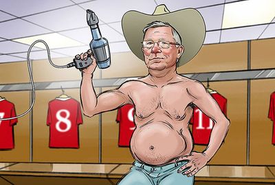 We're not sure Sir Alex Ferguson's infamous 'hairdryer' treatment ever went like this