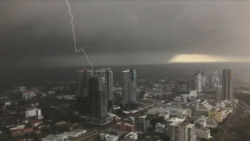 The Gold Coast saw large hailstones measuring up to four centimetres in width pelting down on homes and parked cars. Wind gusts up to 94km/h were also recorded. 