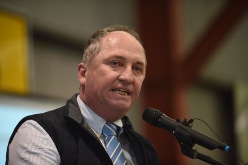 Barnaby Joyce has told a huge crowd of farmers that opposition to live exports is "like a religion". Picture: AAP