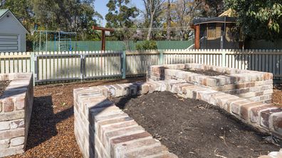 Empty raised garden beds