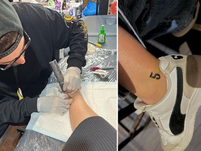 Matildas fan Tamyka got Cortnee Vine's jersey number tattooed during the World Cup.