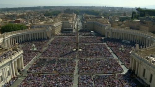 100,000 pilgrims from around the world gathered at St Peter's Square in Vatican City.