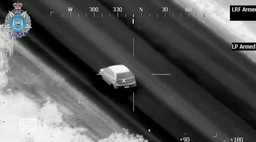 The pursuit began when the driver failed to stop for police.