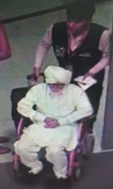 Security footage shows 32-year-old Jayesh Patel in a wheelchair.