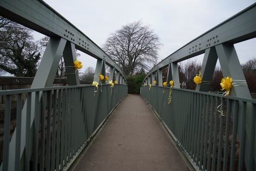 Yellow ribbons with messages of hope written on them, are tied to a bridge over the River Wyre in St Michael's on Wyre, Lancashire, as police continue their search for missing woman Nicola Bulley, 45, who was last seen on the morning of Friday January 27, when she was spotted walking her dog on a footpath by the nearby River Wyre. Picture date: Sunday February 12, 2023. 