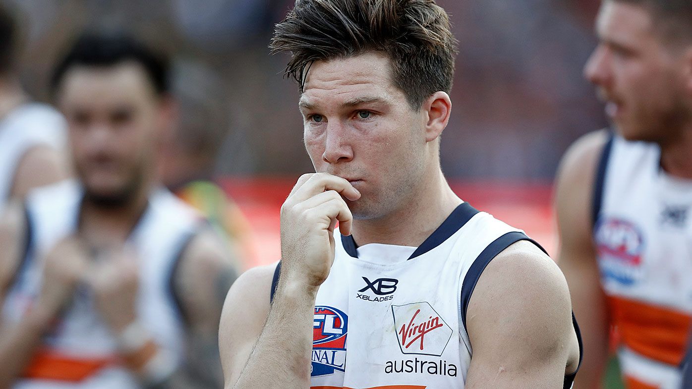  Toby Greene of the Giants looks dejected after the 2019 AFL Grand Final