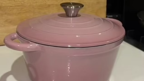 kmart cast iron pot in pink on titkokt