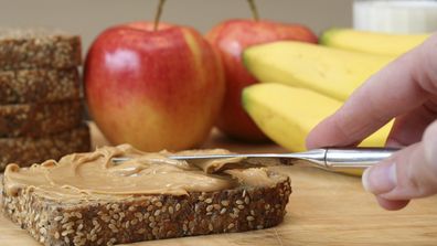 <strong>Peanut butter
sandwich and a banana</strong>